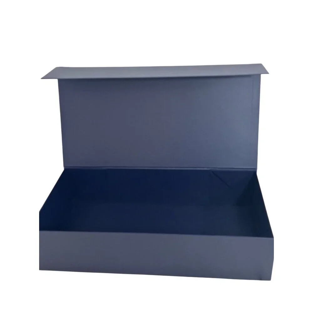 Brooks Brothers Navy Blue Large Gift Box Tissue Paper Logo Sticker Elastic Cords